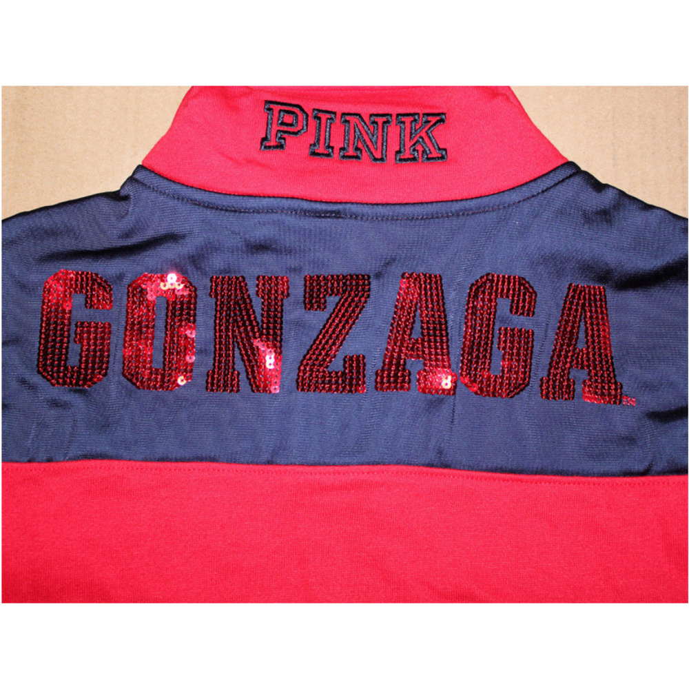 GONZAGA BULLDOGS Sweatshirt Red Blue University Top Shirt Bling Pullover